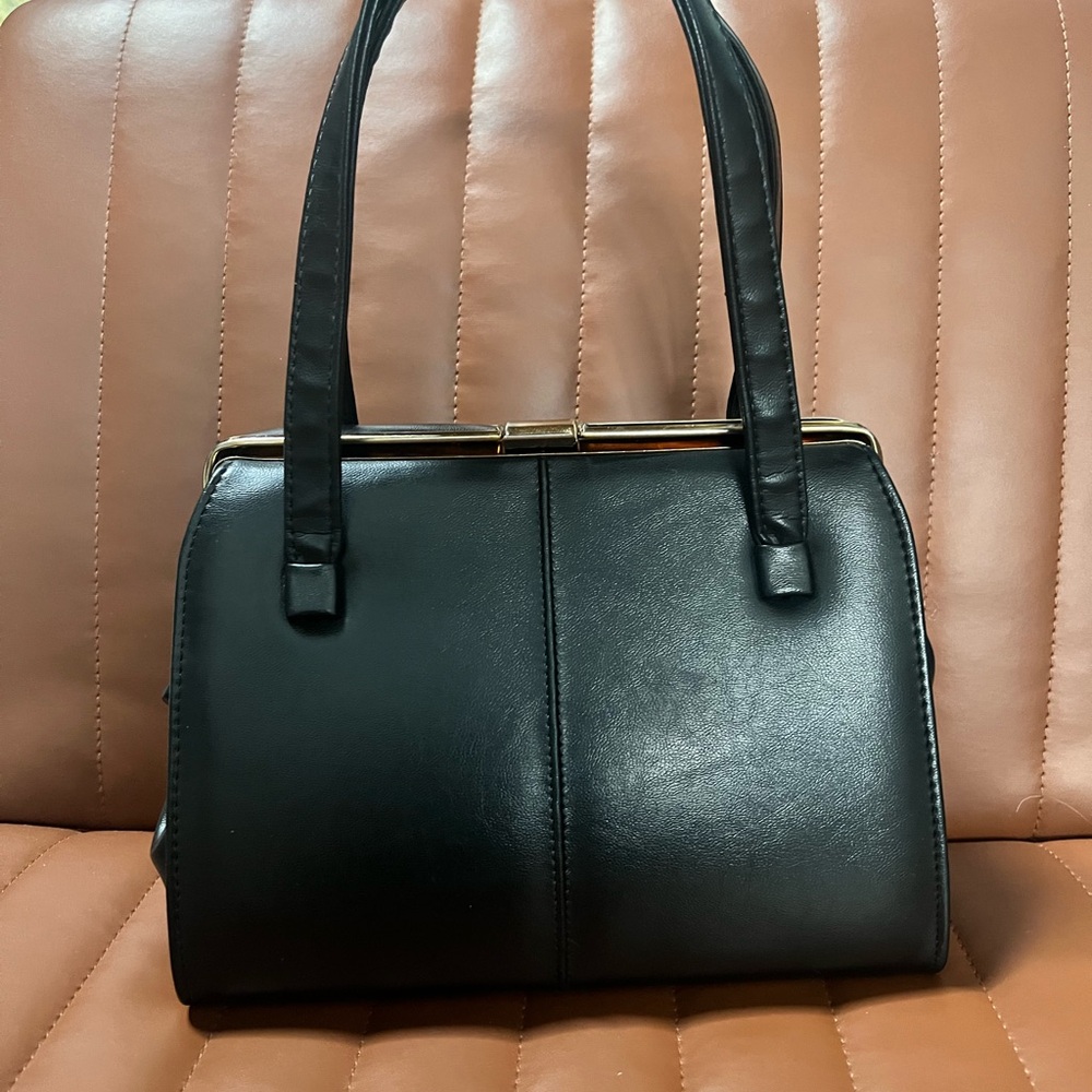 Vintage Black Leather Handbag